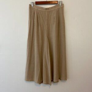 Tianello Tencel Rayon Guacho Skort Flood Pant Tan Womens Medium Pleated Crop
